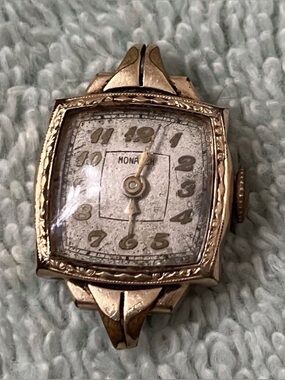 Monarch Ladies Watch Engraved Vintage Parts Repair As Is